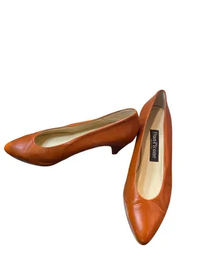 Evan Picone wms orange slip on kitten heels 2" formal shoes SKU 10-411 thumbnail 2