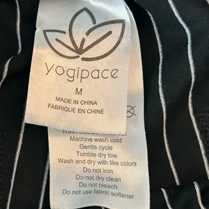 Yogipace Black and White Striped Women's Pants work/yoga pull on straight leg thumbnail 7