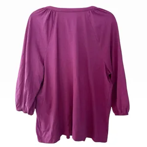 Croft & Barrrow XL Embroidered Top Purple Floral thumbnail 2
