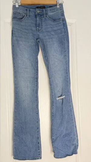 Lucky Brand Women's Light Blue Bootcut Jeans with Knee Rip thumbnail 1