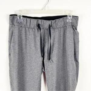 LULULEMON On The Fly Heathered Gray Drawstring Waist Pants 6 Casual Gym Neutral thumbnail 8