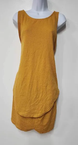 Free People Beach Romper Shorts Mustard Size L. B-5 thumbnail 1