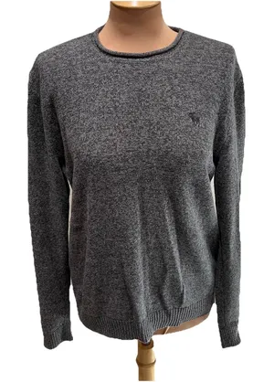 Abercrombie & Fitch Women's Gray Marled Pullover Sweater Size Small Moose Cotton thumbnail 1