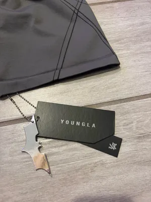 YoungLA Women’s Batman Seamless Shorts Size Medium Charcoal Grey NEW thumbnail 2