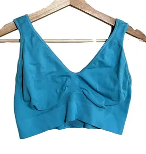Women's XL aqua green sports bra nylon spandex athletic wear casual‎ summer thumbnail 1
