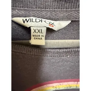 Wildfox Easy Does It Rainbow Sommers Sweatshirt Charcoal‎ Gray XXL Oversized thumbnail 5