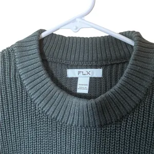 FLX Green Knit Sweater,Size Medium thumbnail 2