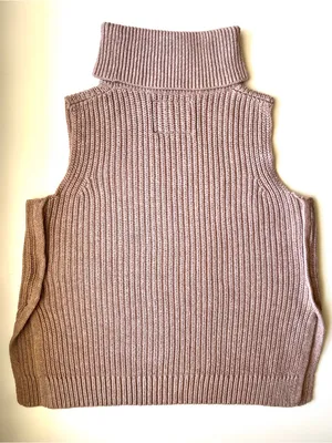 Abercrombie & Fitch XS Brown Sleeveless Turtleneck Ribbed Sweater Vest thumbnail 3