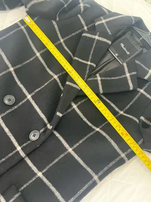 Madewell Windowpane Wool Blend Peacoat Classic Preppy Office Coat XS thumbnail 7