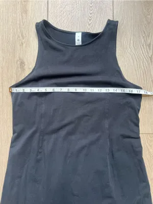 Lululemon Organic Cotton Cinched-Waist Dress Black Size Medium Sleeveless Shift thumbnail 10