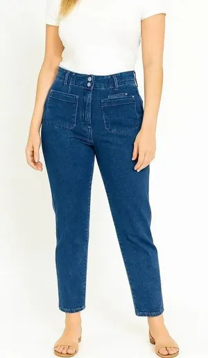 Anthropologie Maeve high rise patch pocket slim straight jeans 27 thumbnail 1