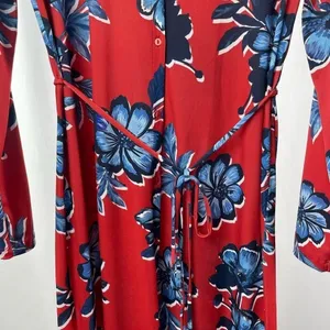 NWT Zara Printed Midi Dress‎ in Red size Small thumbnail 5