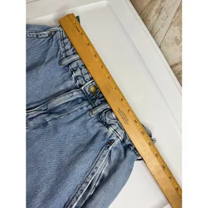 ZARA High‎ Waisted Denim Jeans Paperbag Waist Straight Leg Women S thumbnail 9