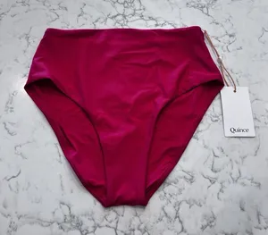NWT Quince Magenta High Rise Bikini Bottoms Size XS thumbnail 1
