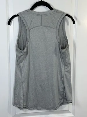 CRZ YOGA Lightweight Racerback Workout Tank Top Heathered Grey thumbnail 3