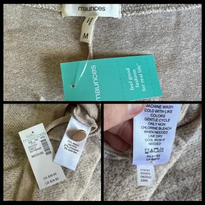 Maurices (M) Cozy Relaxed Plaid Button Long Sleeve Dolman Boat Neckline Tee thumbnail 9