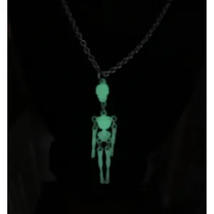 Skeleton Necklace Moveable Limb Steampunk Punk Skull Glow In The Dark Necklace thumbnail 2