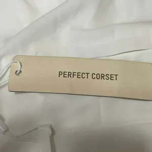 NEW Perfect Corset Women's White High Rise Wide Leg Straight Trousers Pants S thumbnail 4