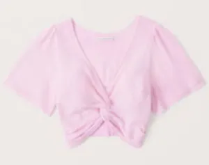 Abercrombie & Fitch pink crop top thumbnail 1