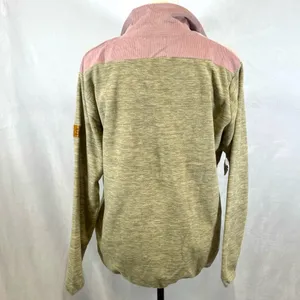 Simply Southern khaki and pink courdoroy and fleece pullover size large NWT thumbnail 5