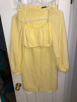 TJ Maxx Yellow Two Piece Skirt Set thumbnail 1