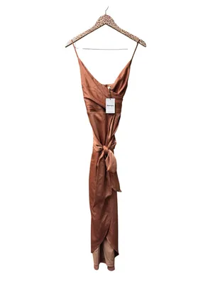 Showpo. How Will I Know Wrap Waist Tulip Hem Midi Dress Dusty Rose US 6 NWT thumbnail 3