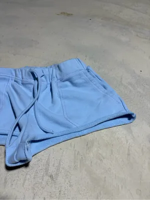 Showpo Light Blue Women's Drawstring Lounge Shorts 6 thumbnail 2