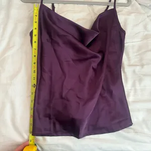 Purple Cowl Neck Sleeveless Satin Tank Too Size Small thumbnail 6
