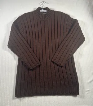 Jones New York Womens Small Brown Sweater Long Sleeve Knit Pullover thumbnail 1