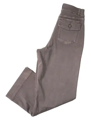 NWT SPANX 20312R Stretch Twill Cropped Wide Leg in Smoke Khaki Pants S thumbnail 7