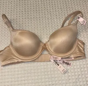 NEW! $50 VICTORIA’S SECRET 32A Lightly Lined Demi Bra BEIGE Padded Underwire thumbnail 1