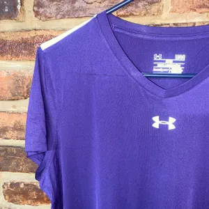 Under Armour Purple Power Alloy Short Sleeve Training Tee Women's Size Large thumbnail 2