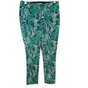 Boden Trouser Pants Womens 6 LONG Green Sea Grapes Taper‎ Stretch Modern Comfort thumbnail 2