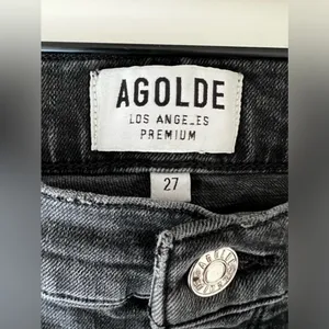 Agolde grey Feel Good denim pants raw hem 27 thumbnail 3