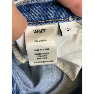 Vervet Distressed Mom Jeans Women 25 Blue Excellent‎ High Rise Raw Hem VT1151 thumbnail 6