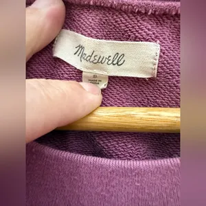 Madewell Purple 3/4‎ Sleeve Crew Neck Sweatshirt “mama” Small thumbnail 3
