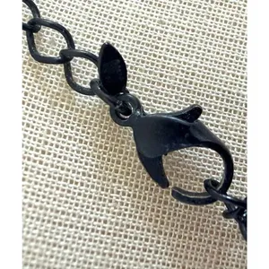 Avon Vintage Black Filigree Statement Necklace Gothic Lace Pendant thumbnail 8