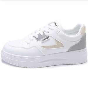 Women's White Gray Platform Chunky Athletic Fashion‎ Sneaker Shoes, Size 7 thumbnail 7