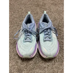 HOKA ONE ONE Bondi 8 Running Shoes Chalk Violet Pastel Lilac Sneaker Sz 8 Wide thumbnail 3
