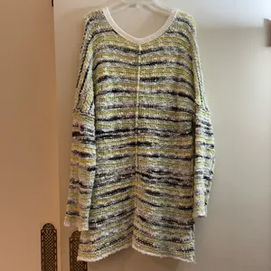 Free People Marled Songbird Pullover black striped sweater size medium thumbnail 8