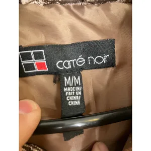 Carre Noir bronze metallic puffer coat women's size medium full‎ zip cozy winter thumbnail 3