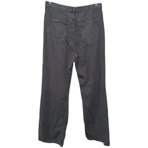Zara Jeans Womens Sz 12 Gray Denim Straight Wide Leg High Rise Baggy Boho Grunge thumbnail 2