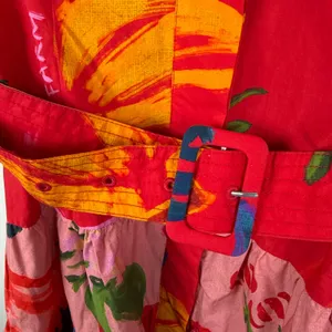 Farm Rio Tropical Fruit Printed Mini‎ Shirt Dress Small Multicolor Belted Resort thumbnail 4