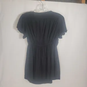 Motherhood Maternity Cap Sleeve Top Blouse Black w/ White Embroidery Size S thumbnail 2