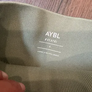 AYBL Seamless High Waisted Workout Shorts Sage Green Ribbed Activewear Small thumbnail 3