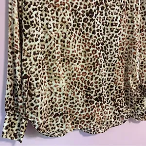 NEW Haute Hippie Tunic Top Sheer Leopard Print Chiffon Boho Modal Popover XS thumbnail 10
