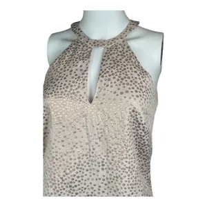 Amanda Uprichard Sleeveless Halter Dress Pink‎ Rose Gold Polka Dots sz S Small thumbnail 5