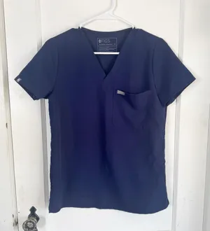 FIGS Technical Collection Catarina One Pocket Scrub Top Navy Short Sleeve XS thumbnail 1