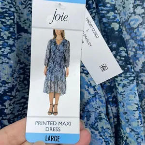 Joie Limited Edition Hi-Lo Tiered Maxi Dress Size Large Blue Printed‎ New thumbnail 10
