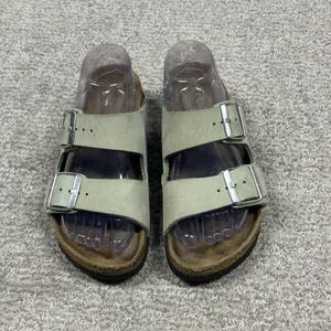 Birkenstock Arizona Leather Sandals Womens 7 Light Green EU 38 Mens 5 thumbnail 3